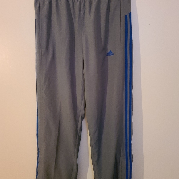 Men's Adidas climaproof Track pants medium. Zipper bottoms Grey and blue. - Picture 2 of 9
